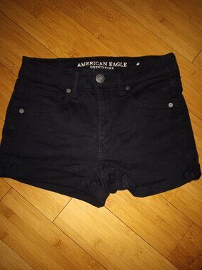 American Eagle Outfitters black denim shorts,